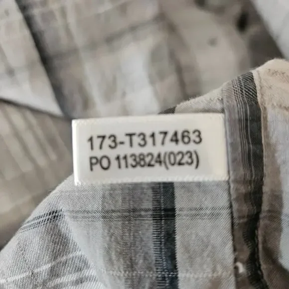 Tommy Bahama Gray Plaid Silk Cotton Blend Long Sleeve Button Up Shirt Men's XL - Picture 9 of 14